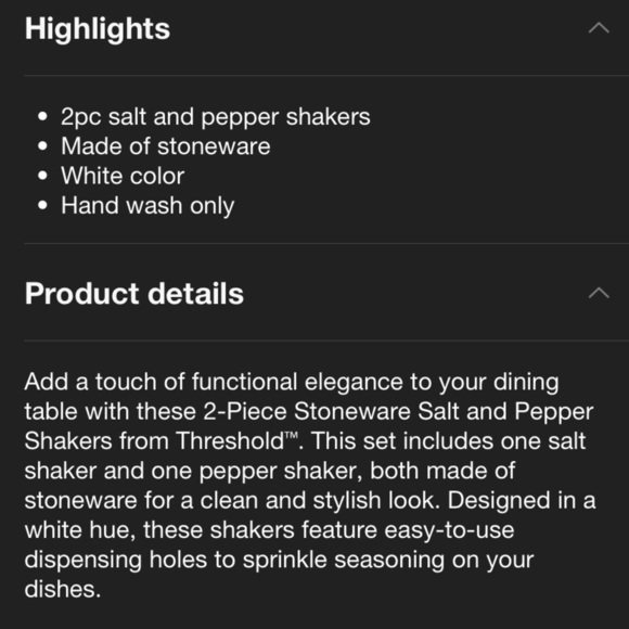 Threshold Stoneware Salt and Pepper Shakers - Picture 5 of 6